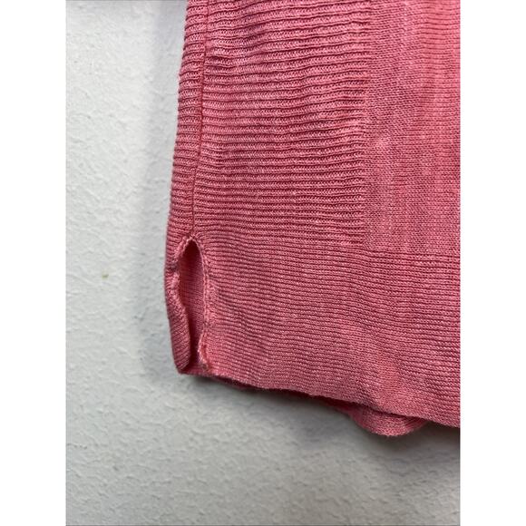 J Jill Womens medium Pink 3/4 Sleeve Linen Bld Airy Knit Lagenlook Boat neck - Picture 6 of 10